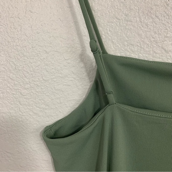 H&M Light Olive Green 90s Style Slip Dress Size S - Picture 6 of 9